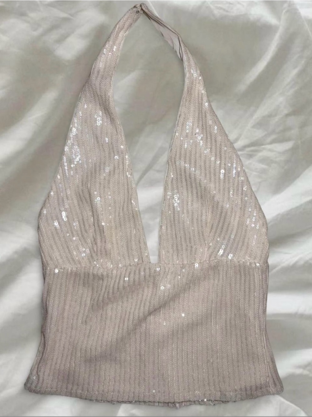 LPA Paradise halter top Size M in pearl white